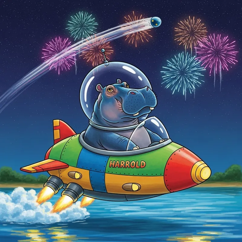 Harold's Journey to the Stars: A Hippopotamus's Brave Voyage