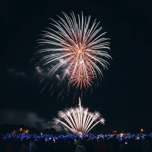Vibrant Fireworks Display | Festive Holiday-Inspired Scene