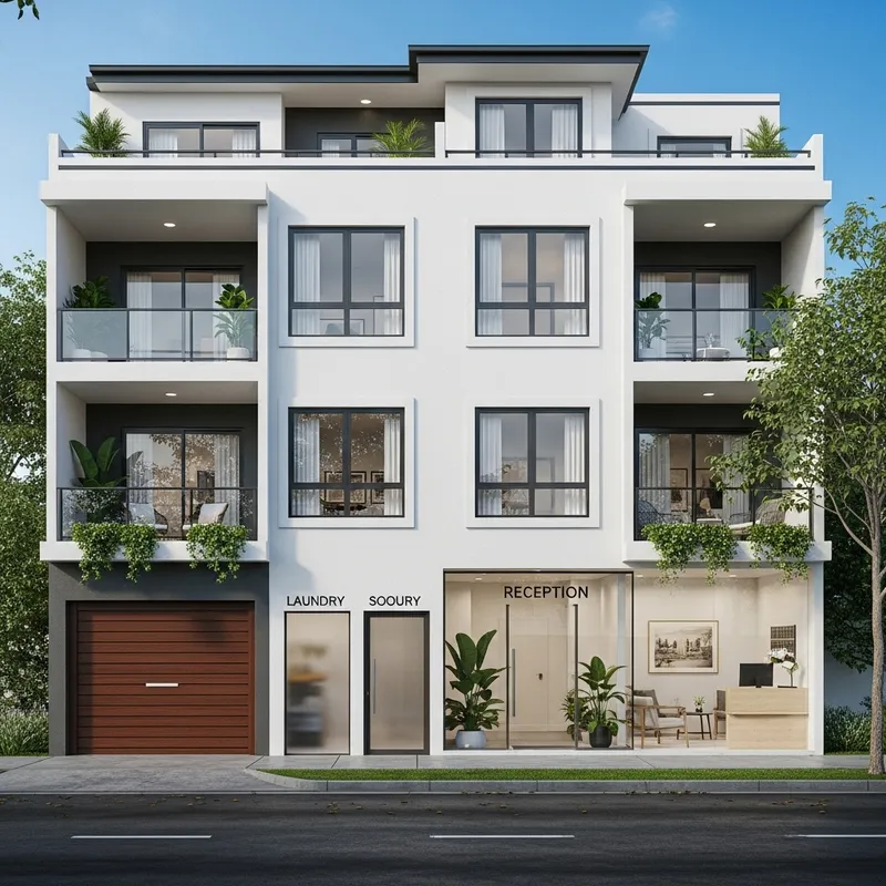 Modern 2-Storey Apartment Building Design Modern 2-Storey Apartment Building Design