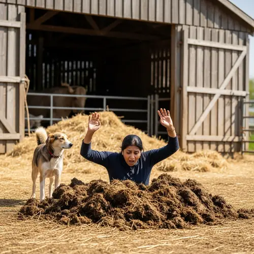 Woman Falls Face First into Manure | Unfortunate Farmyard Incident