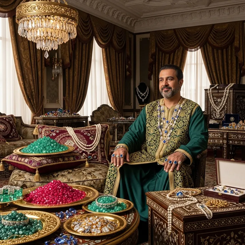 Wealthy Middle-Eastern Man with an Abundance of Jewels