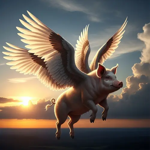 Flying Pig with Six Wings - A Stunning Imagery