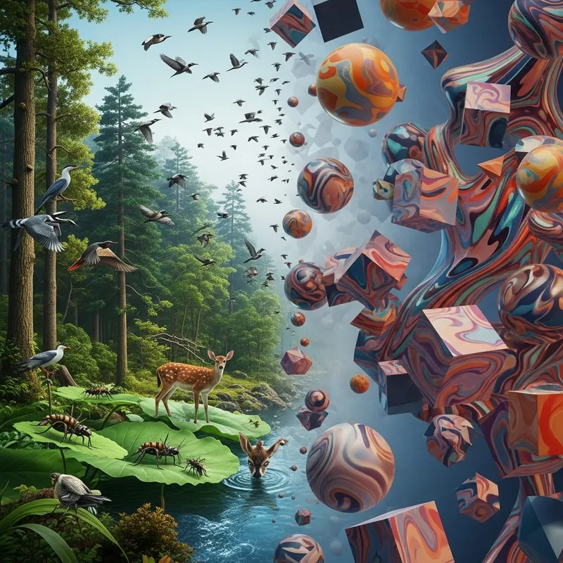 Living Creatures Meet Abstract Flow