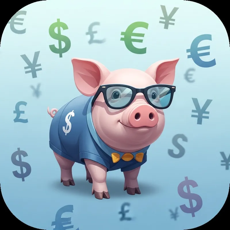 Playful Pig Currency Exchange Icon Design