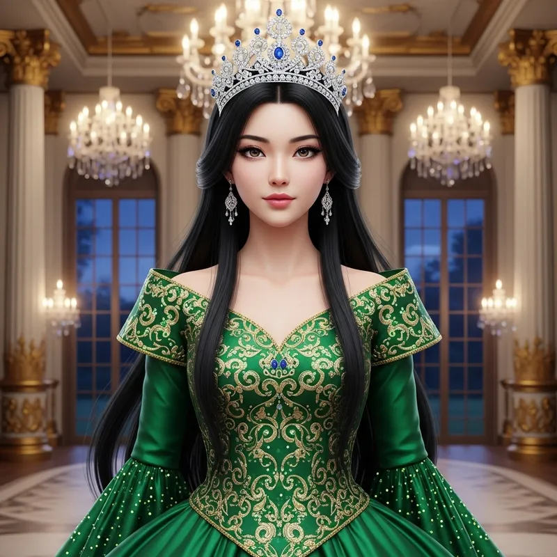 Stunning Asian Princess in Elegant Ballgown with Lush Lashes Stunning Asian Princess in Elegant Ballgown with Lush Lashes
