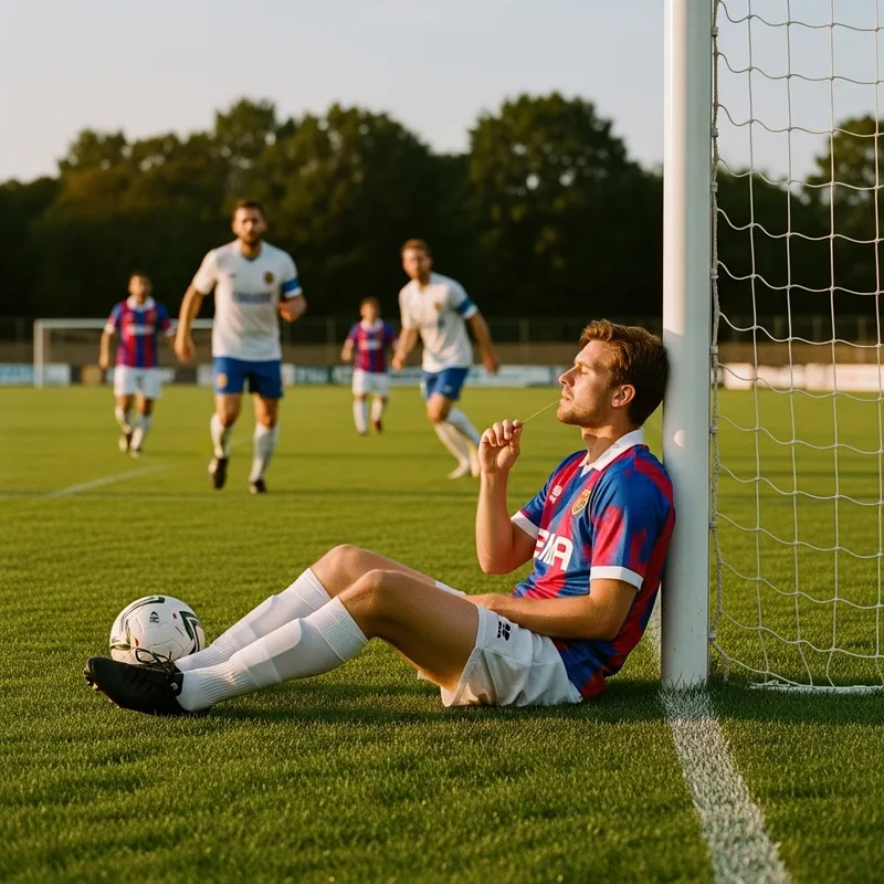 Lazy Soccer Player Lounging at Sunset | Vision3 500 Film