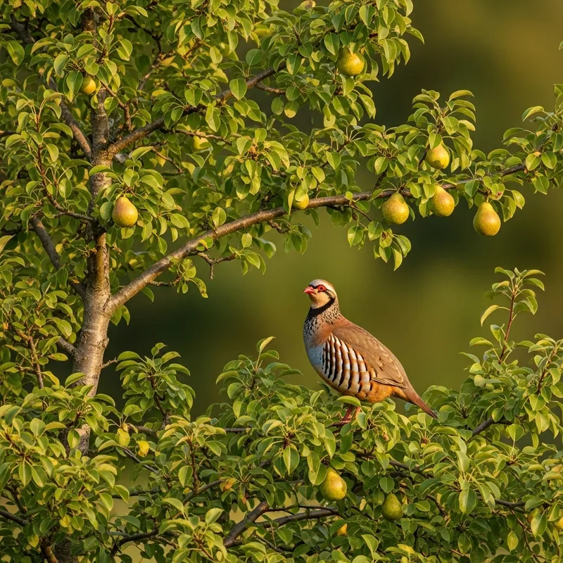 Partridge in Pear Tree - Charming Rural Scene