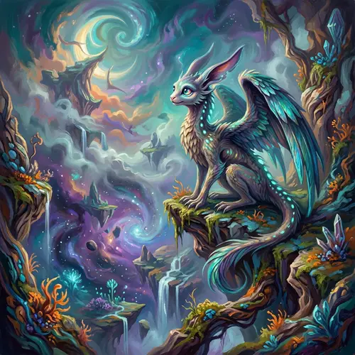 Surreal Otherworldly Creature on a Cliffside