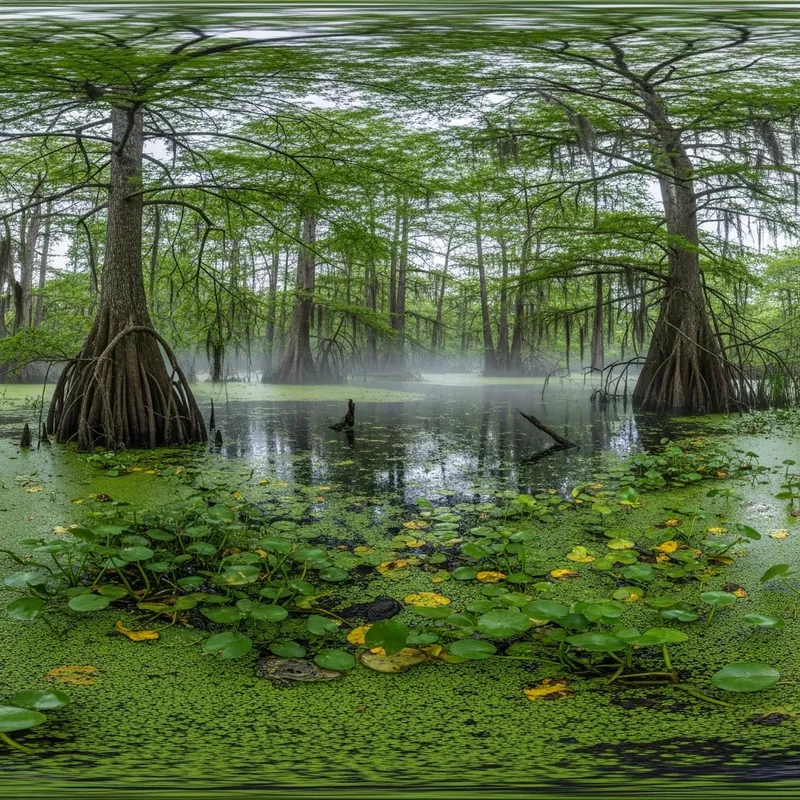 360-Degree Enchanted Swamp: Serene & Mysterious View
