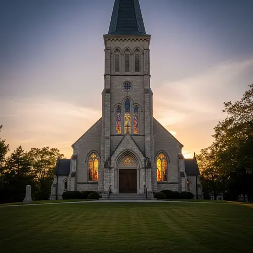 Tranquil Sunset View of a Beautiful Church