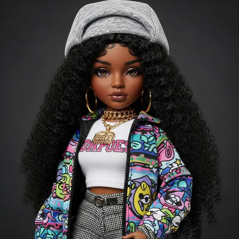 Exquisite African American Urban Brats Doll with Realistic Lace Front Exquisite African American Urban Brats Doll with Realistic Lace Front