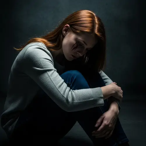 Intense Dystopian Portrait of a Young Woman in Melancholy