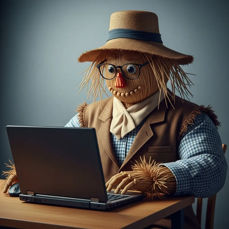 Scarecrow Cyberpunk: Tech Developer at Work