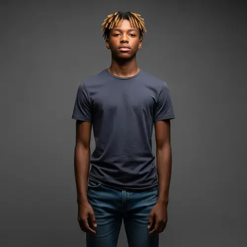 Stylish Teenage Boy with Unique Twist Hairstyle