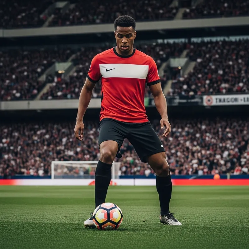 Cristiano Ronaldo Dribbling Ball at Packed Stadium Cristiano Ronaldo Dribbling Ball at Packed Stadium