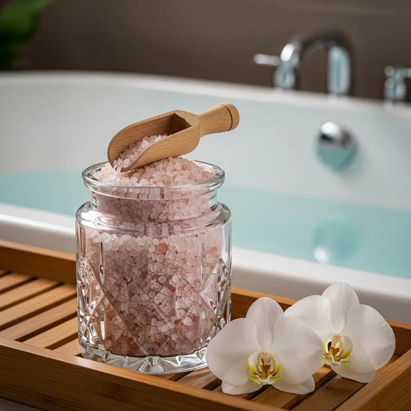 Dead Sea Bath Salts in Elegant Glass Jar