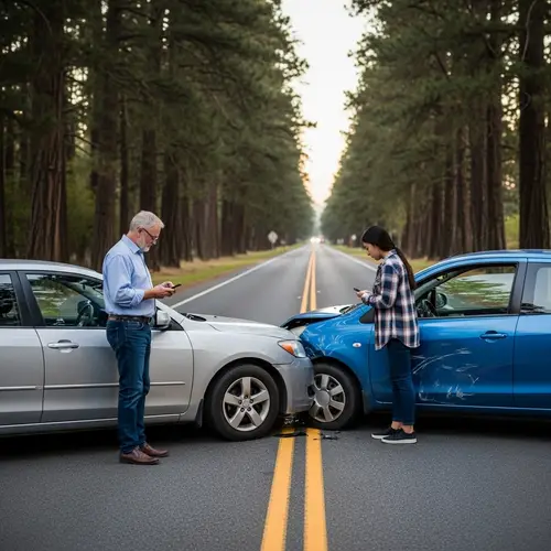 Evening Street Collision: Minor Car Accident Scene