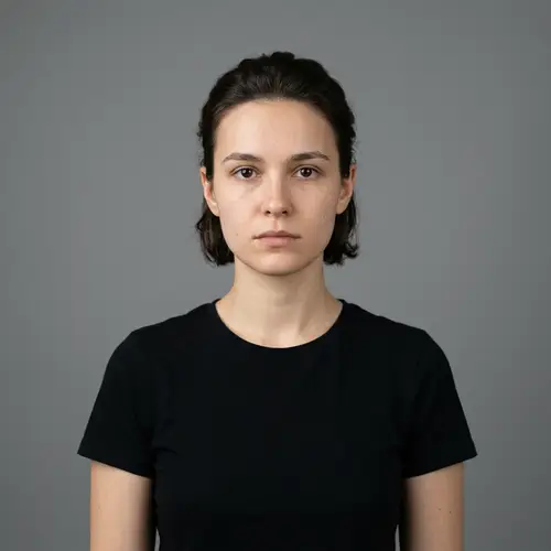 Neutral Model Portrait on Plain Background