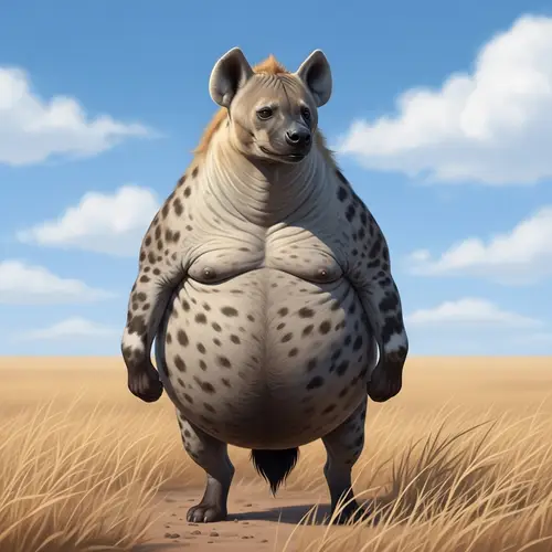 Full-Figured Hyena with Giant Belly | Unique Beauty