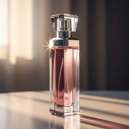 Elegant Perfume Bottle on Glossy Table | Luxury Fragrance Design