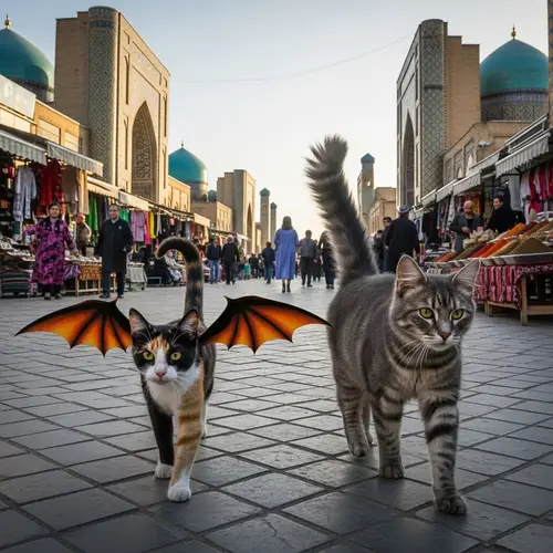Tricolored Cat with Dragon Wings in Tashkent | Cute Cats