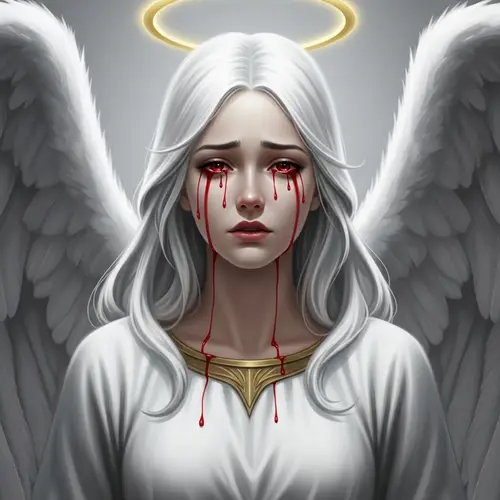 Angel with Crimson Tears: Divine Despair in a Heavenly Being