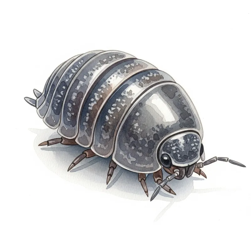 Realistic Watercolor Illustration of Pill-Bug Realistic Watercolor Illustration of Pill-Bug
