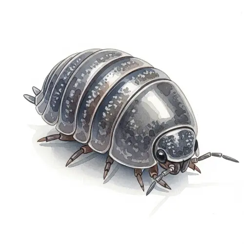 Realistic Watercolor Illustration of Pill-Bug