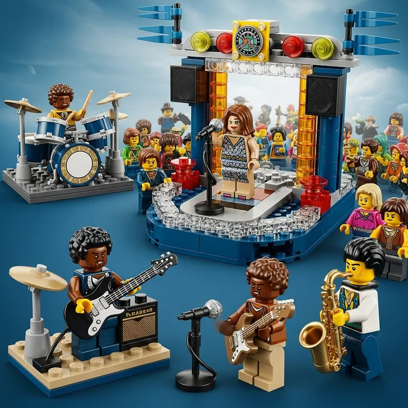 Colorful Lego Sets Recreating Proud Mary Concert Scene