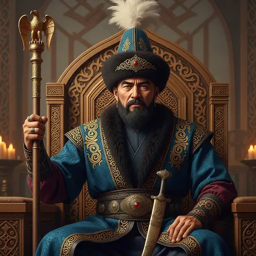 Kazakh Khan in Position of Authority | Traditional Attire
