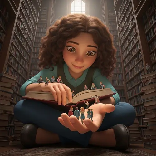 Colossal Giantess Hermione Granger: Enchanting Library Scene