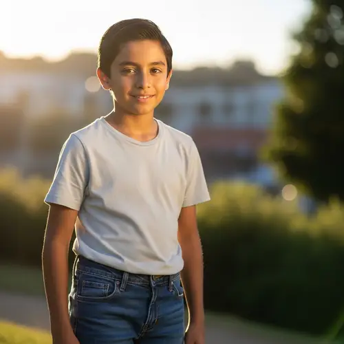 Charming 13-Year-Old Hispanic Boy Smiling Brightly | Website
