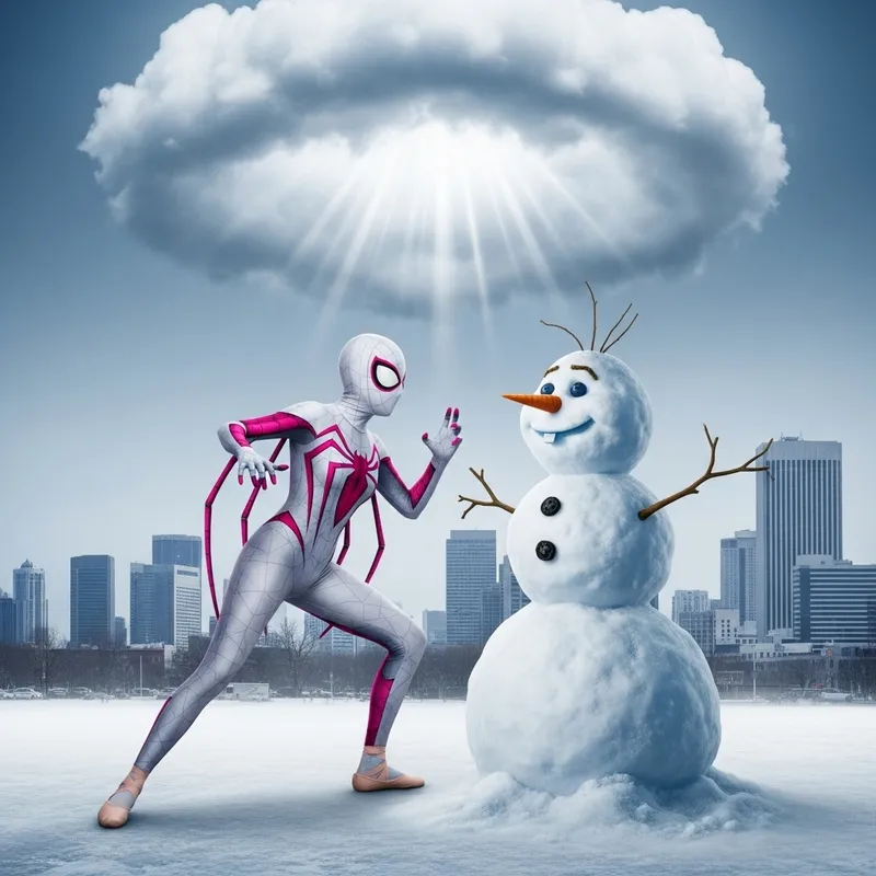 Spider Gwen and Snowwoman Winter Showdown | Cloud Fight Spider Gwen and Snowwoman Winter Showdown | Cloud Fight