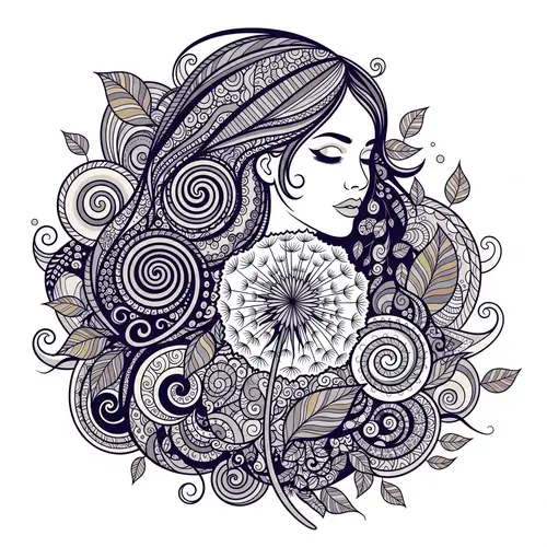 Mystical Feminine Mantra Artwork | Zentangle Vortices & Spirals