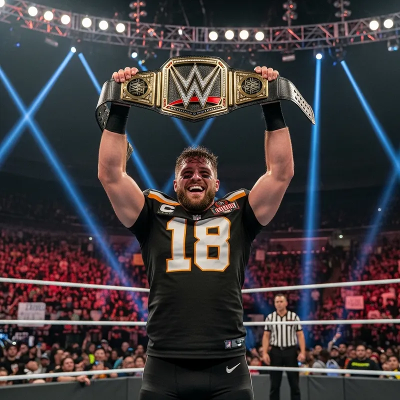 Messi Celebrates WWE Championship Victory