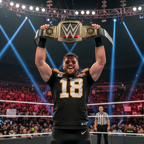Messi Celebrates WWE Championship Victory