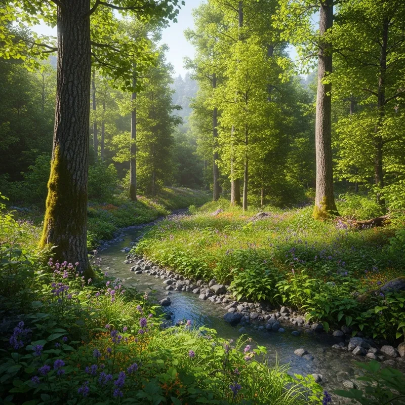 Untouched Wild Forest Teeming with Life Untouched Wild Forest Teeming with Life