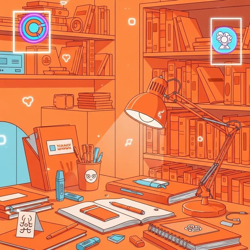 Orange Study Session with Vaporwave Aesthetics