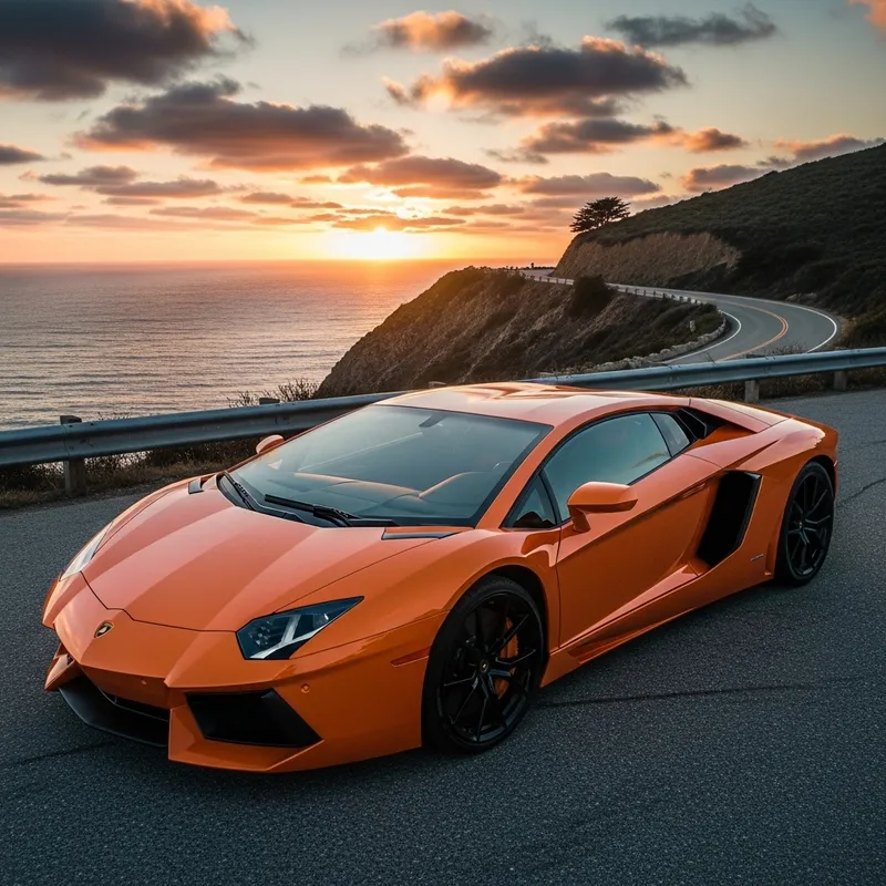 Sleek Orange Lamborghini | Exotic Sports Car