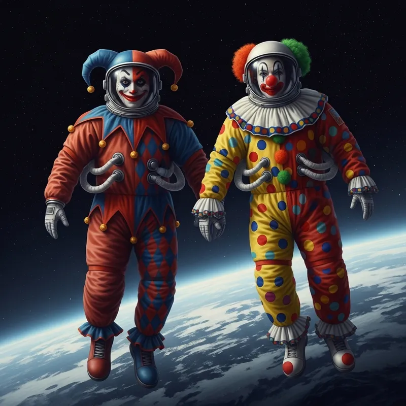 Dark Fantasy Clown Astronaut Portrait in HD
