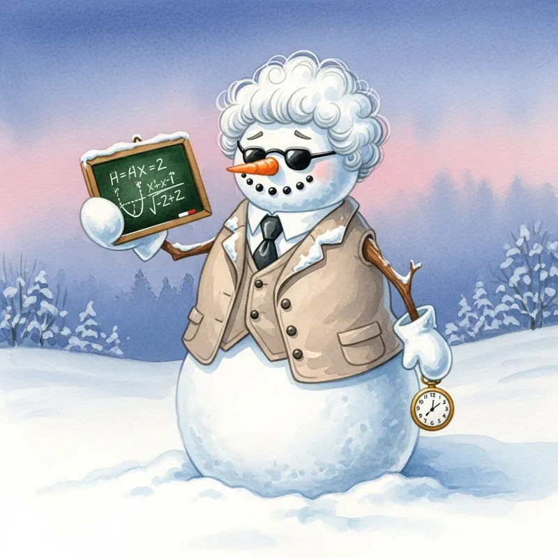 Einstein Snowman Watercolor Painting | Winter Art Einstein Snowman Watercolor Painting | Winter Art