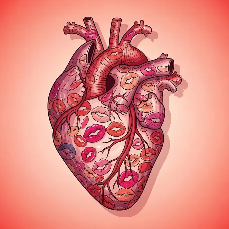 Heart in Kisses Illustration
