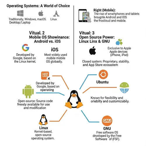 Comparison of Windows, macOS, Linux, Android, and iOS Operating Systems
