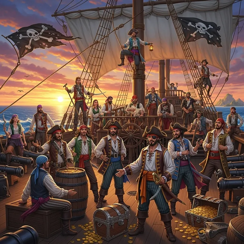 Vibrant Pirates: Colorful Adventures on the High Seas