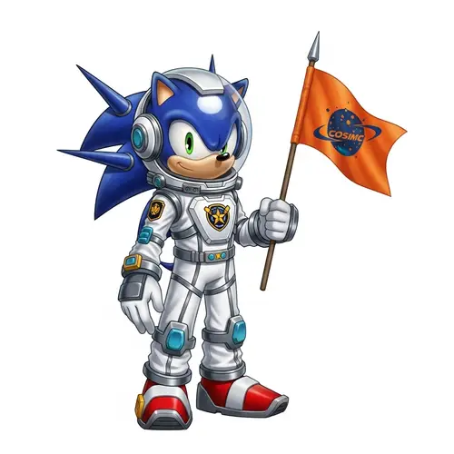 Sonic Space Suit | Futuristic Hedgehog in White & Silver Attire