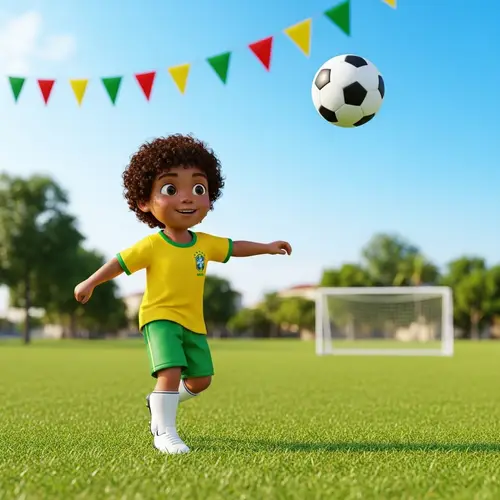 Young Brazilian Football Player in Action | Local Park Scene