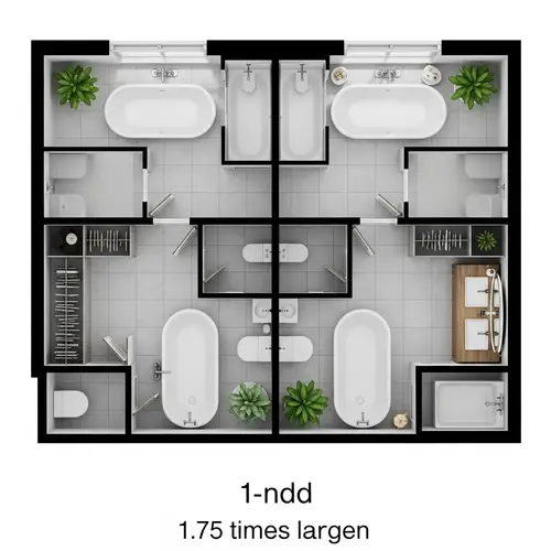 Stunning 1.75x Two Bathroom Design Layout Ideas