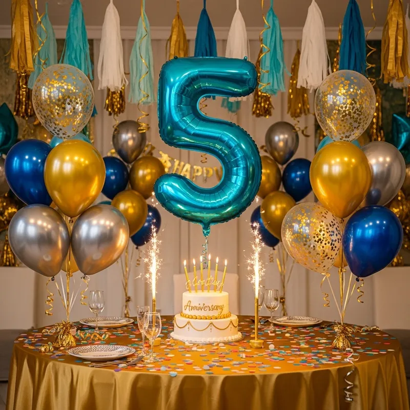 Celebrate 5th Anniversary with Balloon Decor & Cake