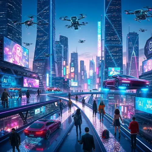 Naza168 - Vibrant and Futuristic Urban Cityscape Artwork