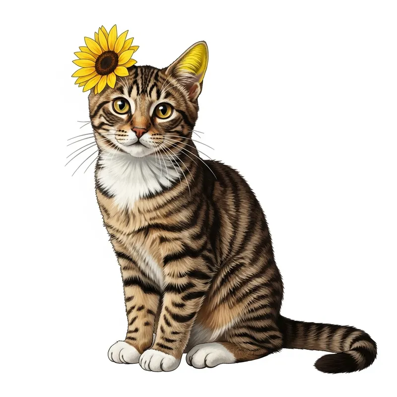 Graceful Cat with Yellow Ear - Captivating and Curious Feline